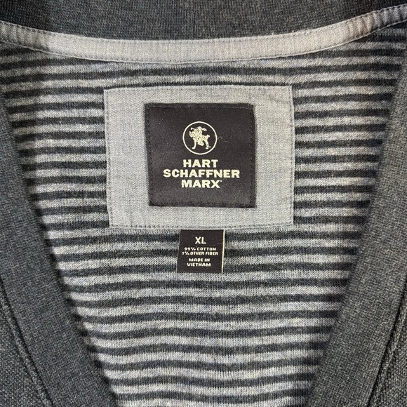 Hart Schaffner Marx Men's SZ XL Cotton Button Cardigan Sweater Blue Grandpa Prep - Picture 4 of 10
